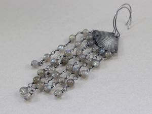 chileart biżuteria autorska labradoryt srebro kolczyki długie łańcuszki